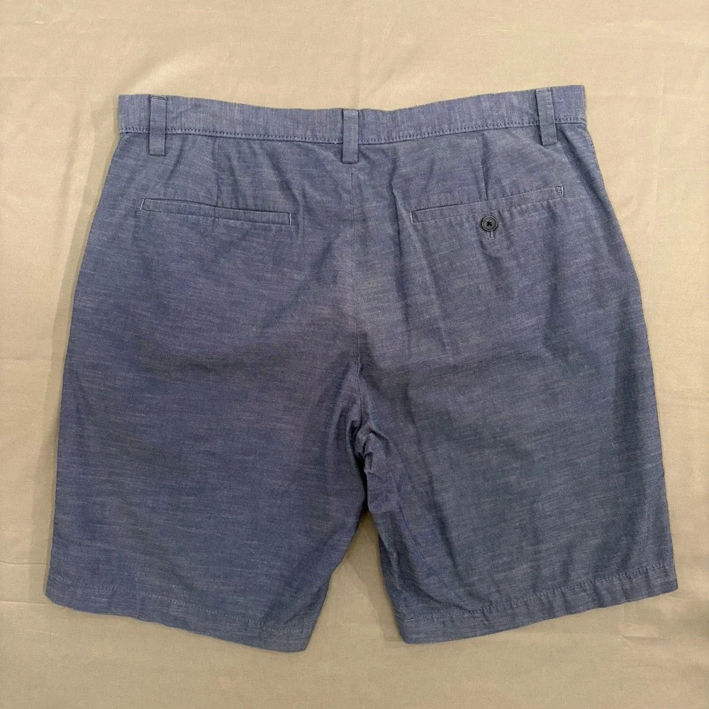 Banana Republic Aiden Short  Men's Chino Chambray Blue Heather Preppy Size 35